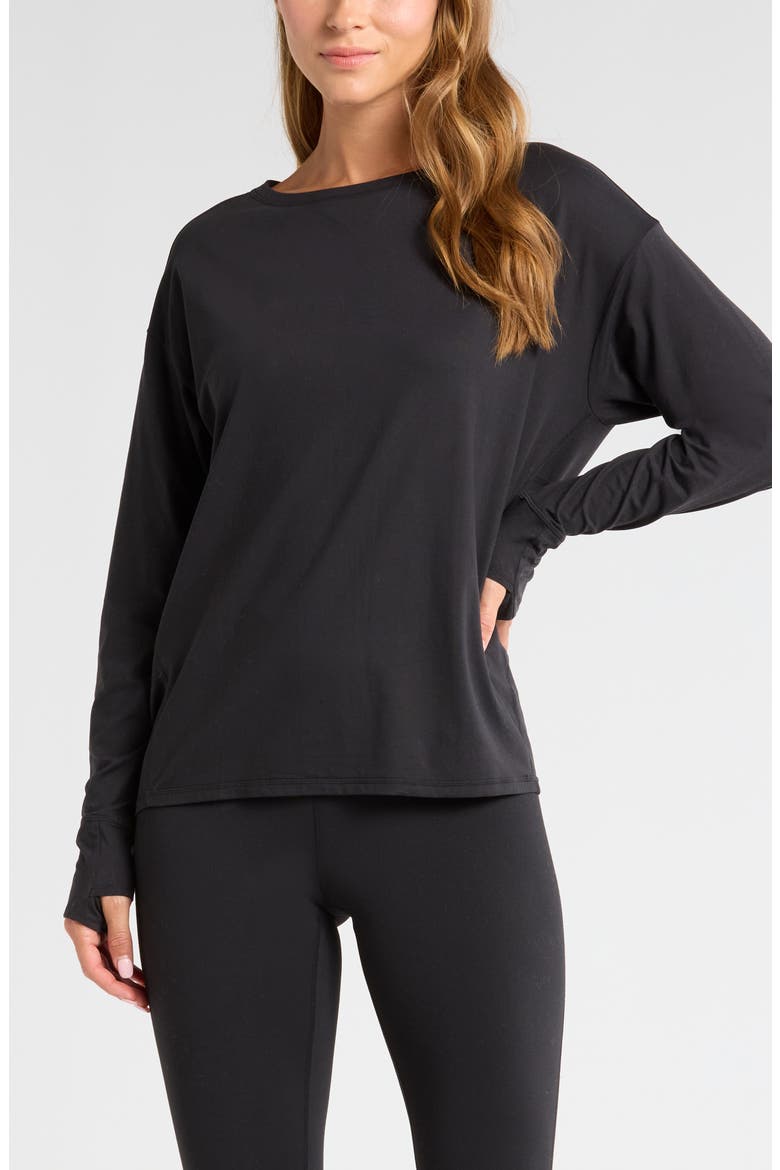 Equilibrium Cocoon Long Sleeve T-Shirt, Main, color, BLACK