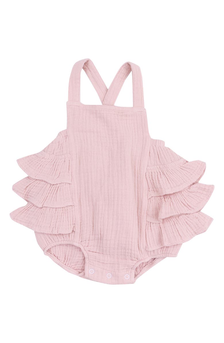 Angel Dear Rose Ruffle Organic Cotton Muslin Bodysuit, Main, color, 