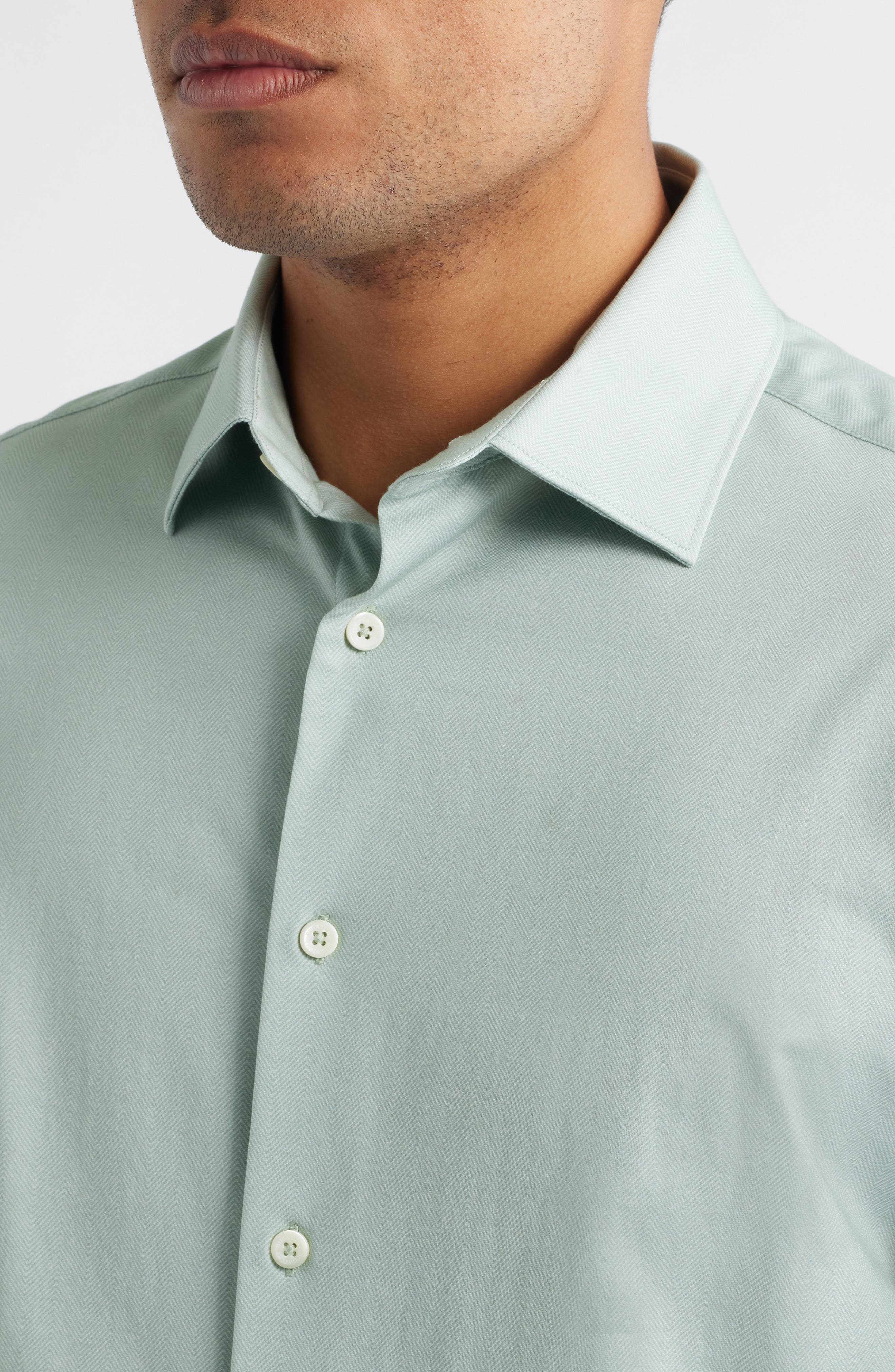 Jimmy OoohCotton Herringbone Button-Up Shirt - image 4