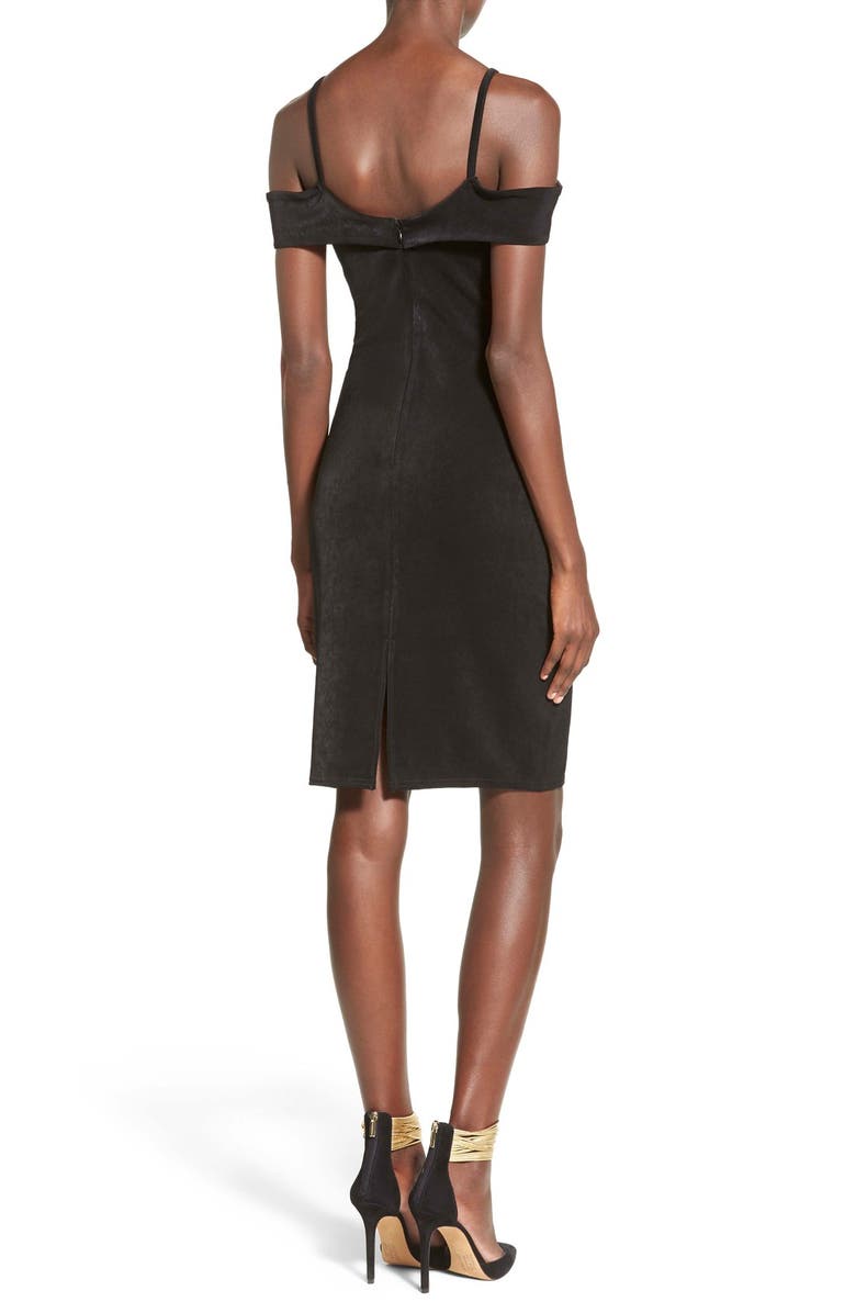 Leith Faux Suede Off the Shoulder Dress, Alternate, color, 