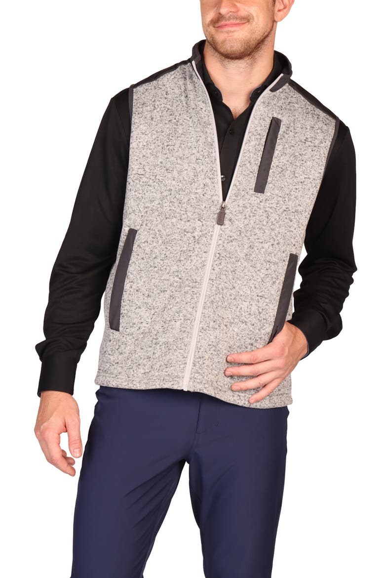 Full Zip Knit Vest, Alternate, color, GREY HEATHER