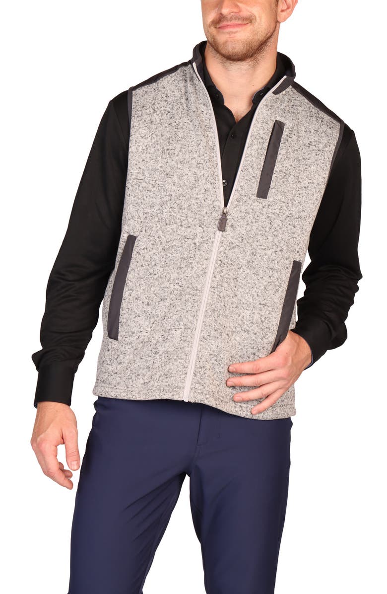 TailorByrd Full Zip Knit Vest, Alternate, color, Grey Heather