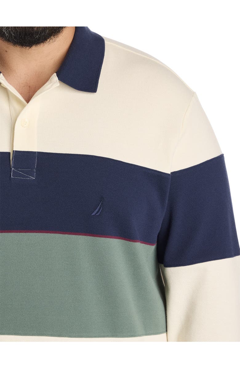 Nautica Big & Tall Colorblocked Polo Shirt, Alternate, color, Natural