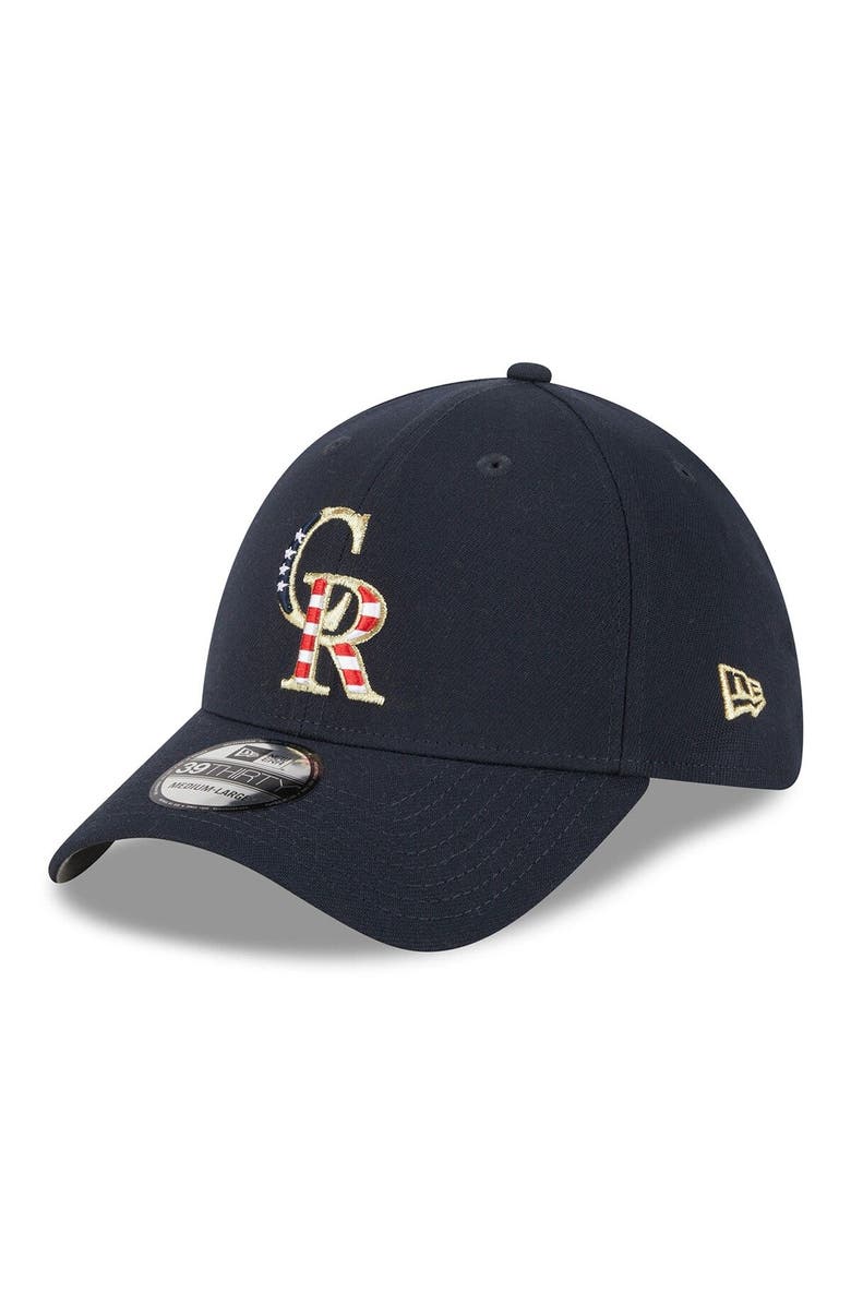 New Era Men's New Era  Navy Colorado Rockies 2023 Fourth of July 39THIRTY Flex Fit Hat, Alternate, color, Navy