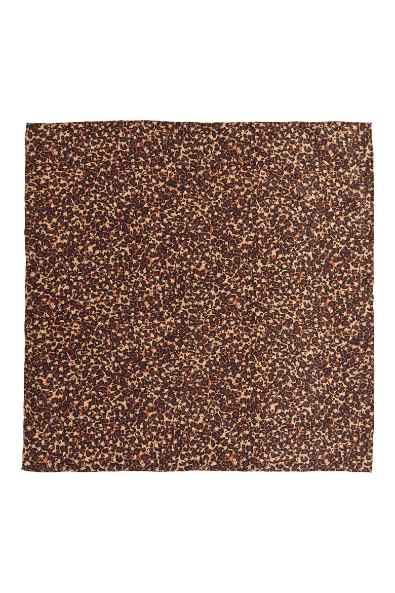 Silk Square Scarf, Alternate, color, TAN BROKEN LEOPARD