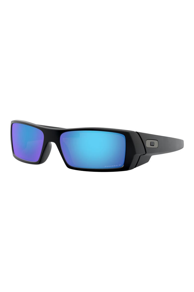 Gascan® 60mm Prizm™ Polarized Rectangle Sunglasses, Alternate, color, MATTE BLACK/ PRIZM SAPPHIRE
