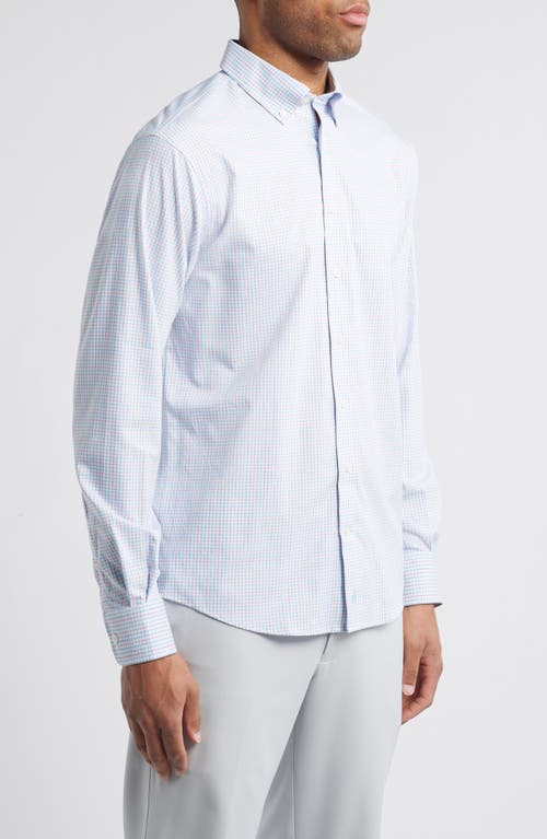Johnnie-o Koby Gingham Performance Button-down Shirt In Maliblu