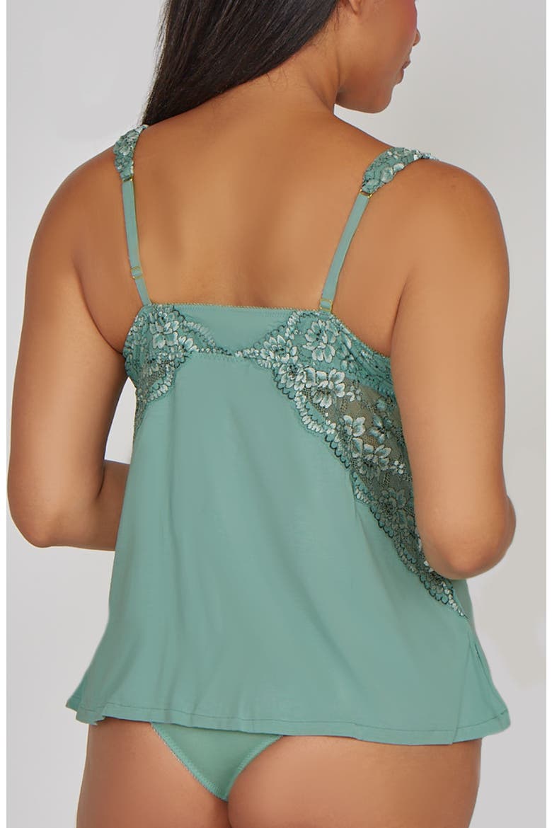Lace Overlay Modal Cami and Brief Set, Alternate, color, Mint