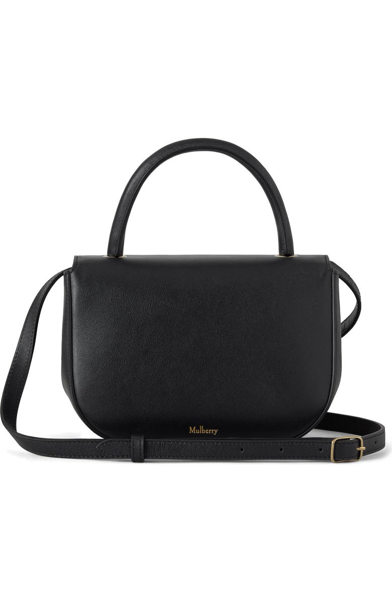 Mulberry Small Amberley Leather Top Handle Bag, Alternate, color, Black