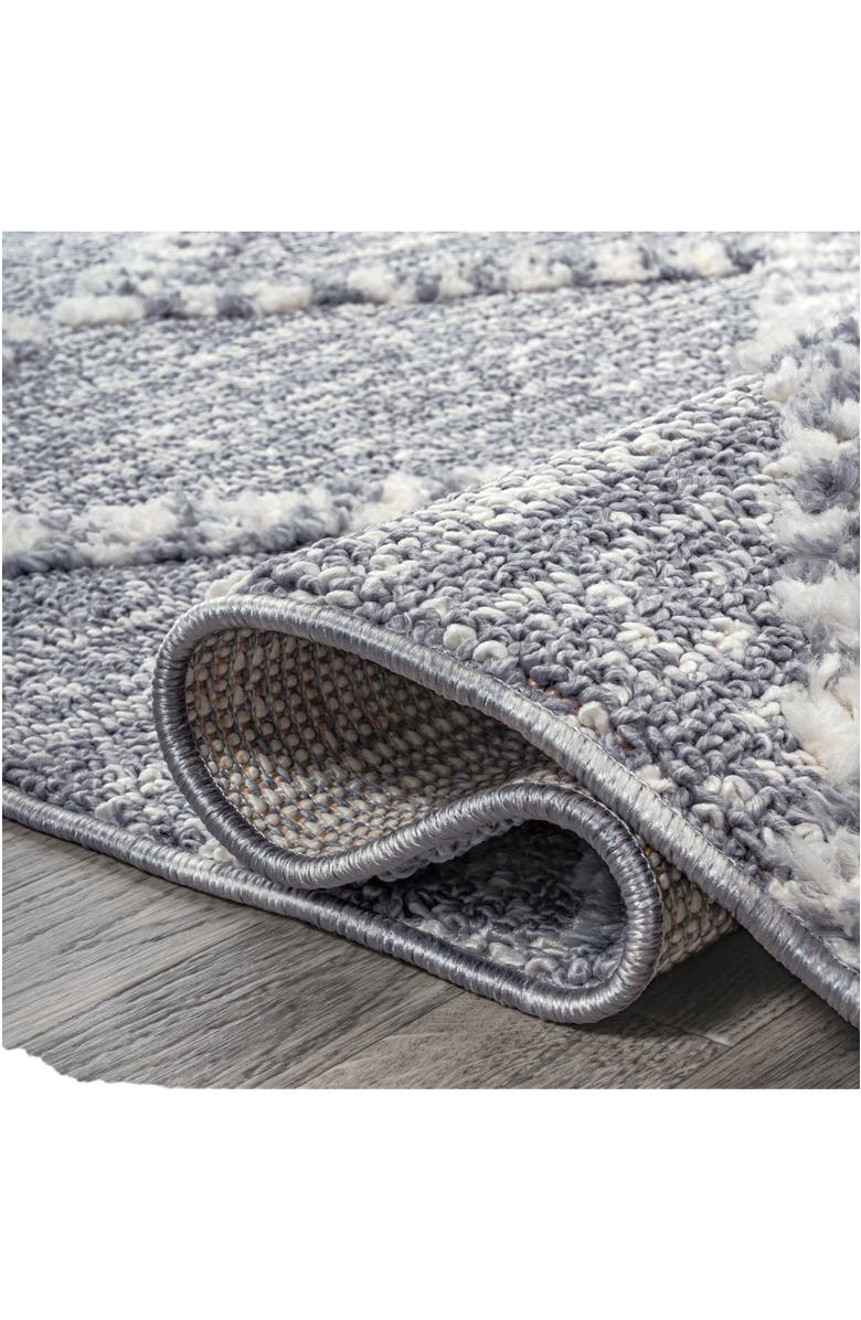 JONATHAN Y Sofie Moroccan Trellis High-Low Area Rug, Alternate, color, Gray/Cream