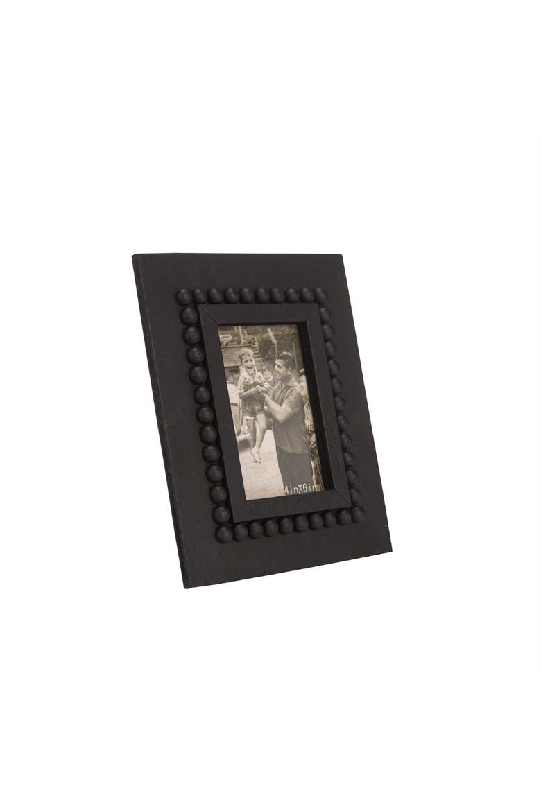 Black 4 x 6 inch Wood Bead Decorative Wood Picture Frame, Alternate, color, Black