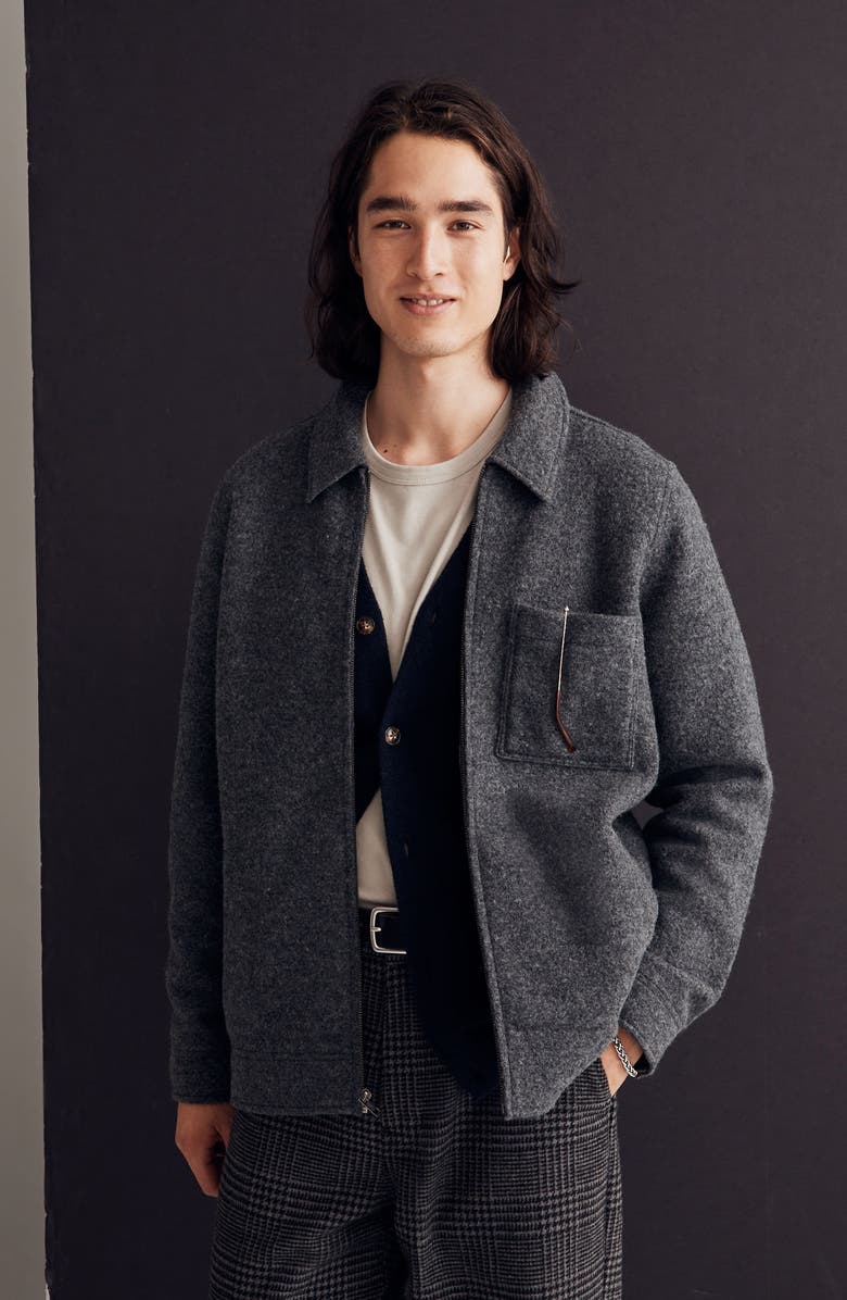 Madewell Boiled Wool Chore Jacket, Alternate, color, 