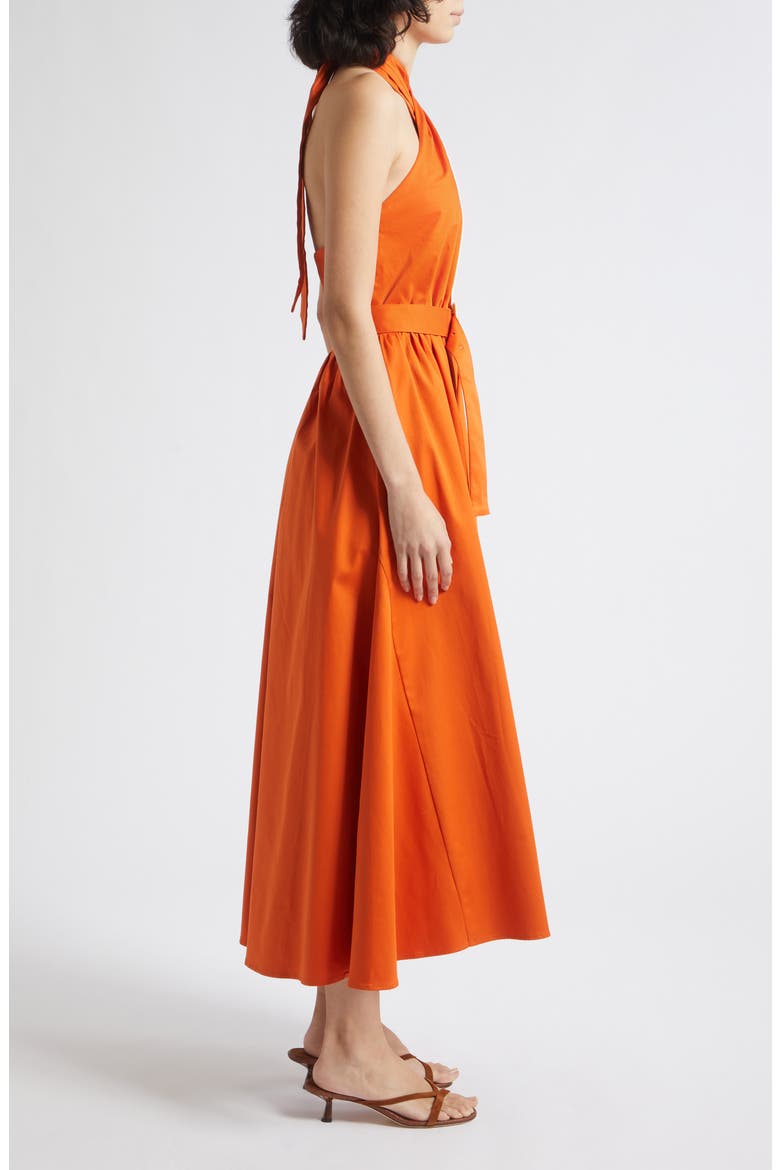 Rowe Belted Halter Maxi Dress, Alternate, color, ORANGE