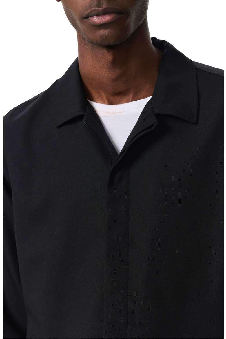 Hyde Wool Blend Piqué Button-Up Shirt Jacket, Alternate, color, BLACK