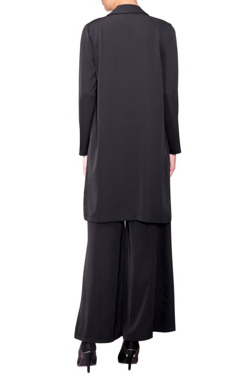 Melloday Long Crepe Blazer In Black