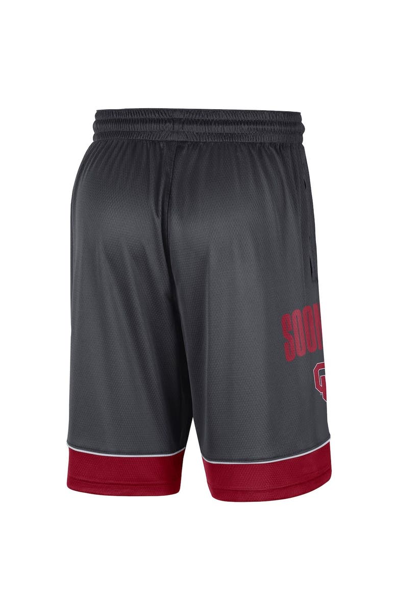 Nike Men's Nike Charcoal/Crimson Oklahoma Sooners Fast Break Performance Shorts, Alternate, color, Charcoal