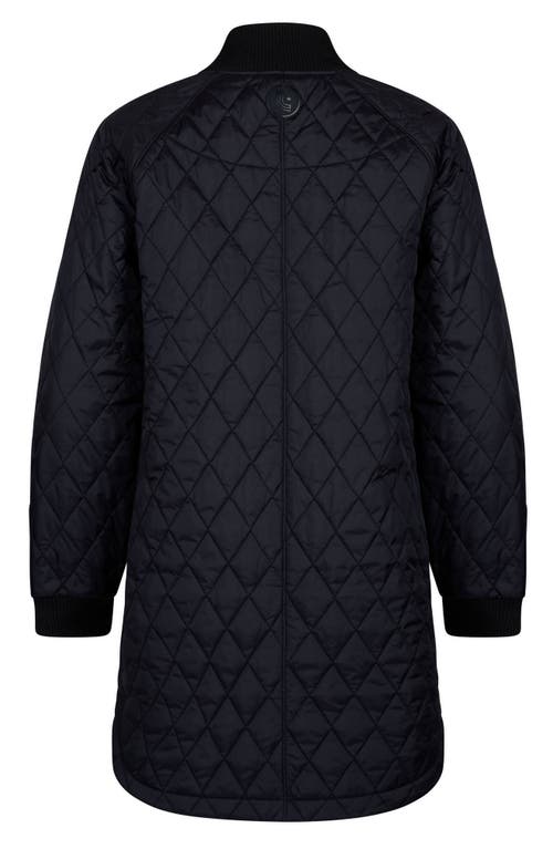 Lole Quilted Water Repellent Nylon Bomber Jacket In Black