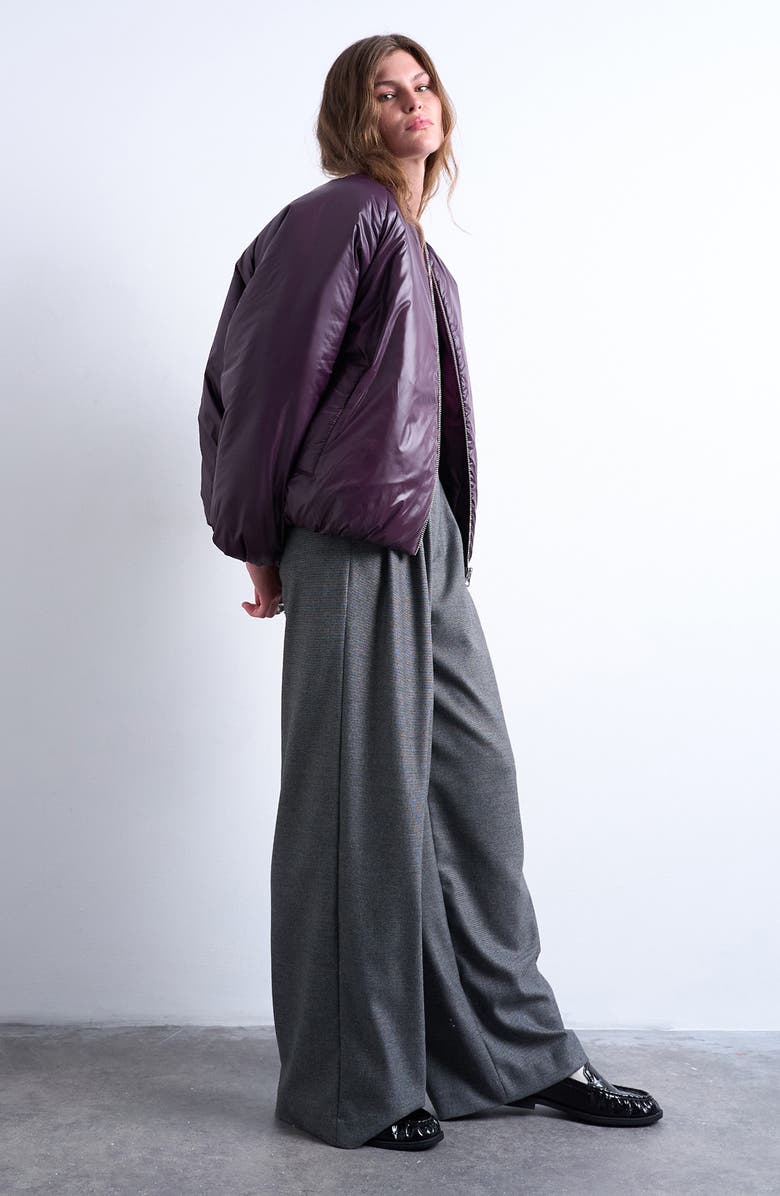 Topshop Insulated Bomber Jacket, Alternate, color, Purple