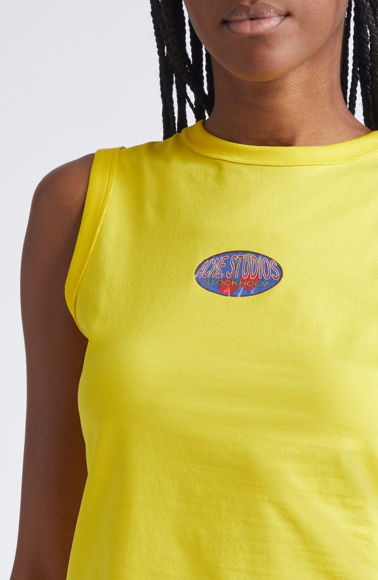 Acne Studios Etch Market Stretch Cotton Tank, Alternate, color, Bright Yellow
