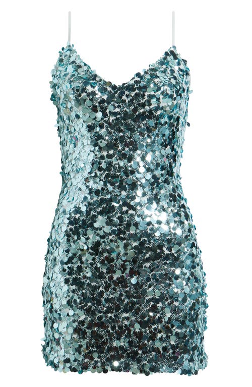 Bp. V-neck Sequin Minidress In Green