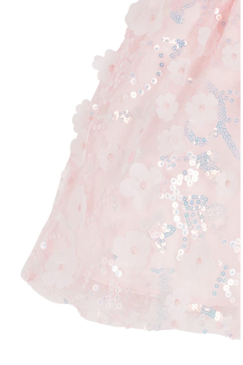 3D Sequin Mesh Dress & Bloomers, Alternate, color, PINK
