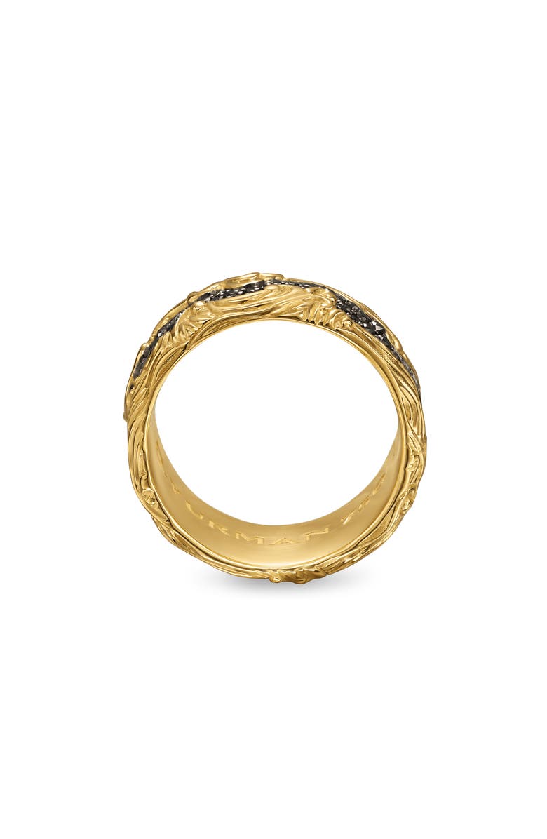 David Yurman Waves Pavé Band Ring, Alternate, color, 18K Gold