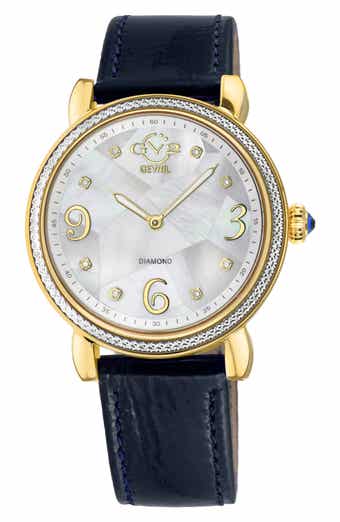 GV2 Ravenna Swiss Diamond Leather Strap Watch, 37mm - 0.005ct.