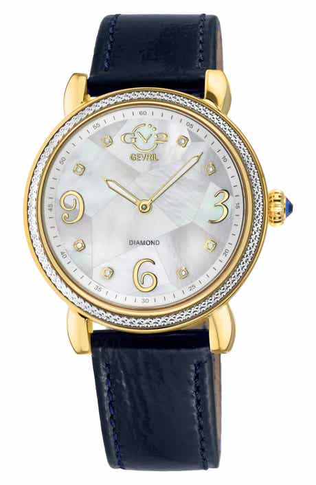 GV2 Ravenna Swiss Diamond Leather Strap Watch, 37mm - 0.005ct.