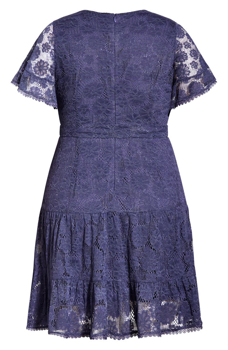 City Chic Garden Kisses Lace Fit & Flare Dress, Alternate, color, 