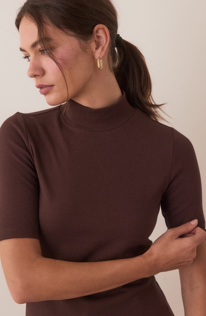 Marine Layer Lexi Mock Neck Rib Top, Alternate, color, 