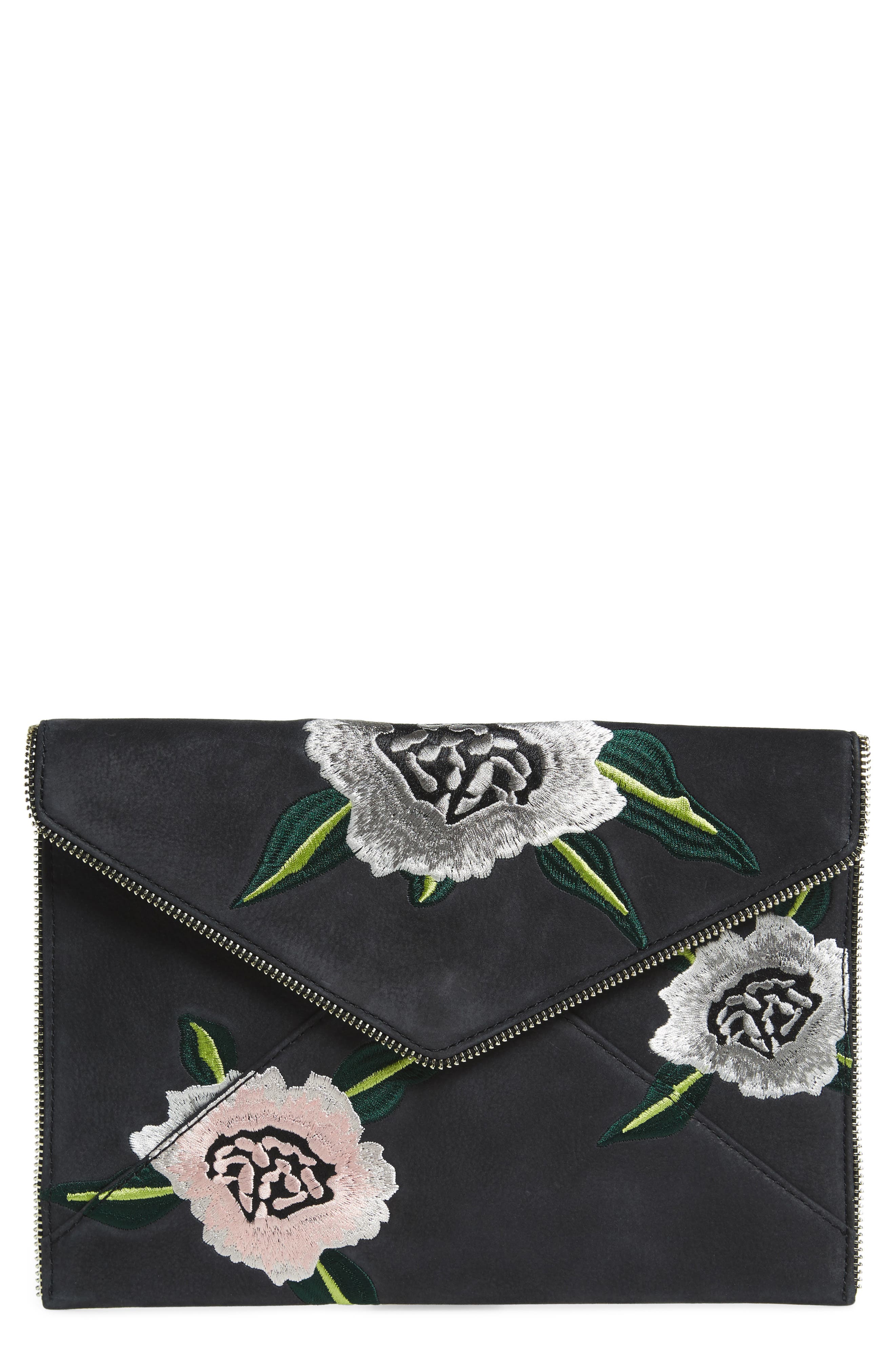 Rebecca Minkoff Leo Nubuck Clutch, Main, color, 