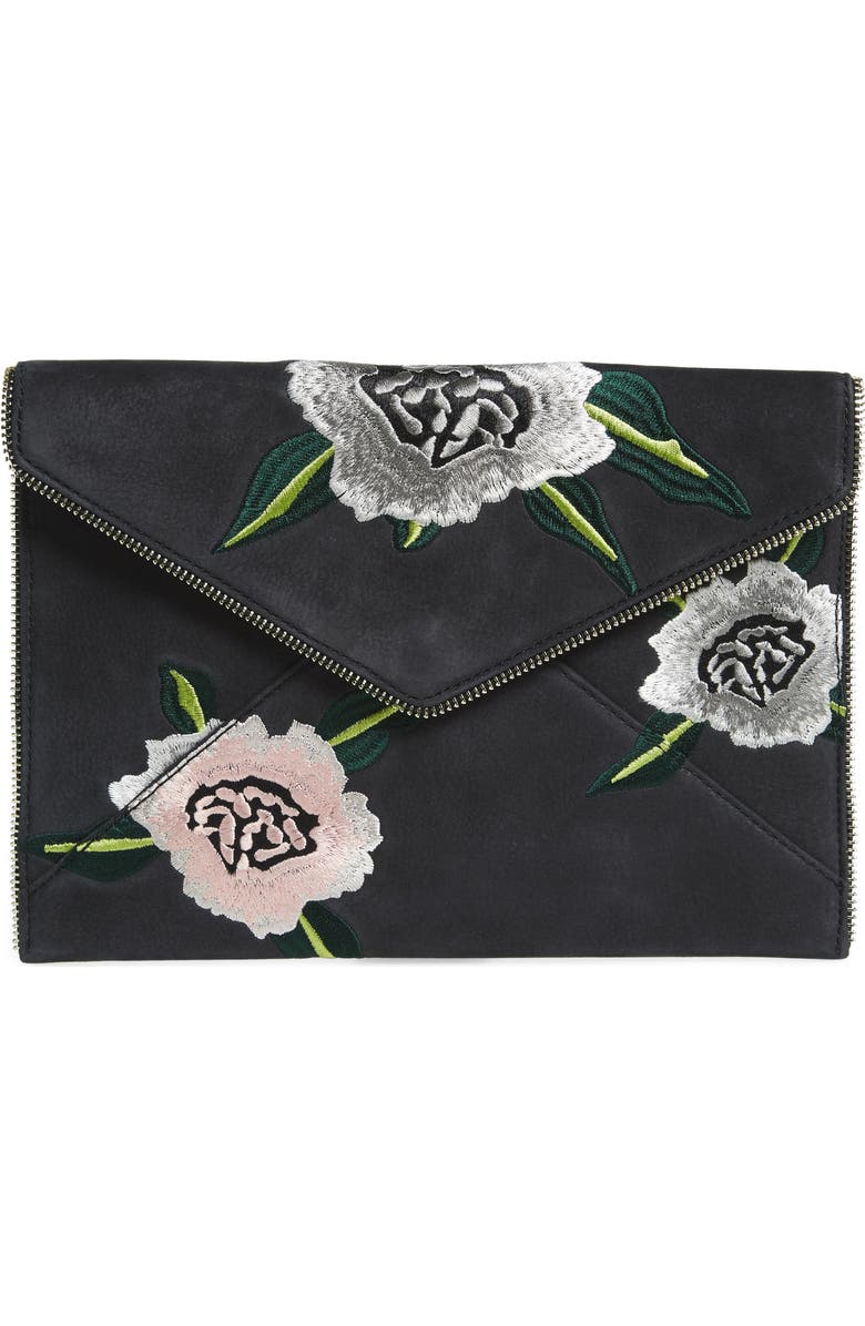 Rebecca Minkoff Leo Nubuck Clutch, Main, color,