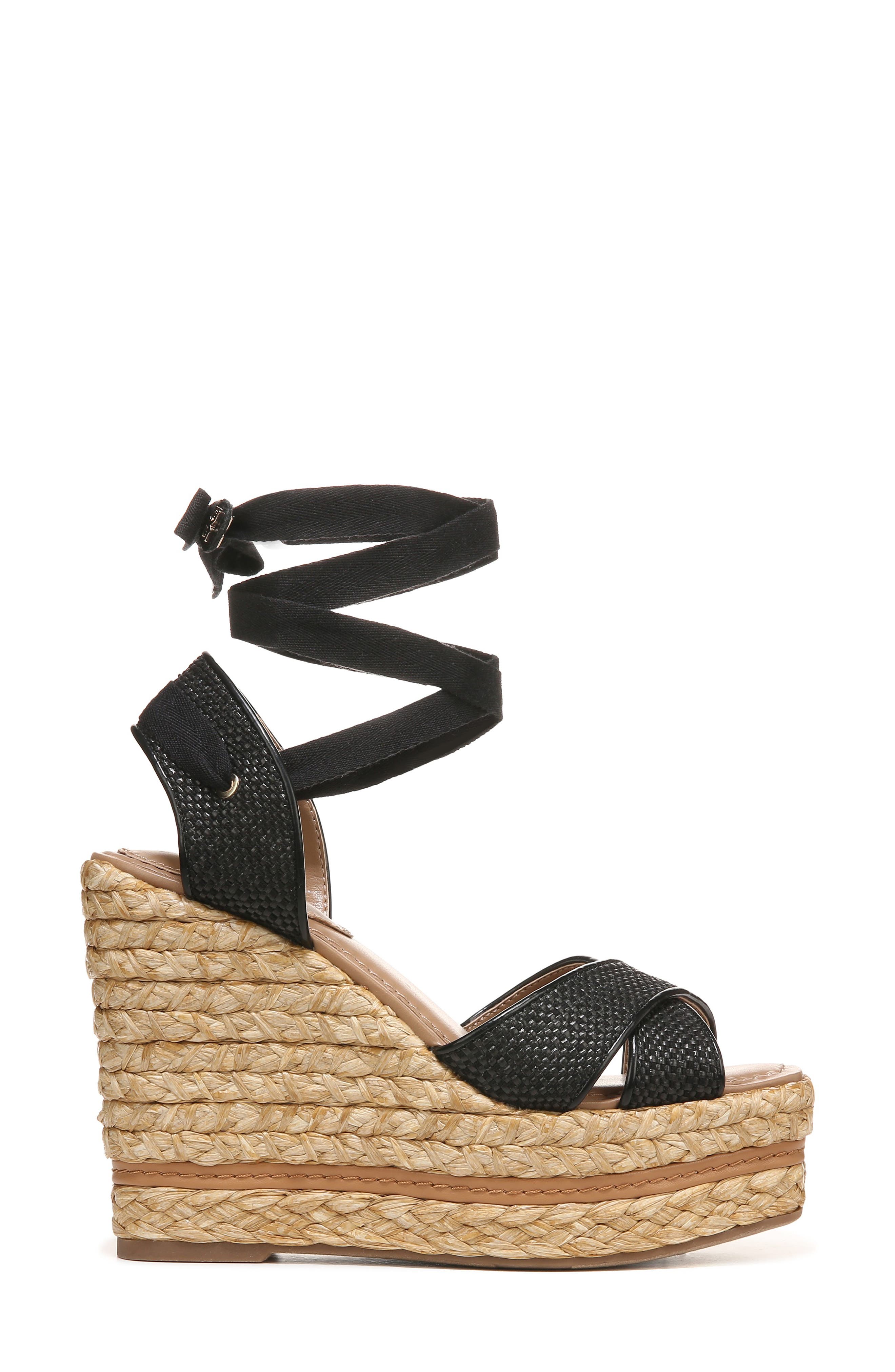 Sam Edelman Vaughn Ankle Wrap Espadrille Platform Wedge Sandal, Alternate, color, 