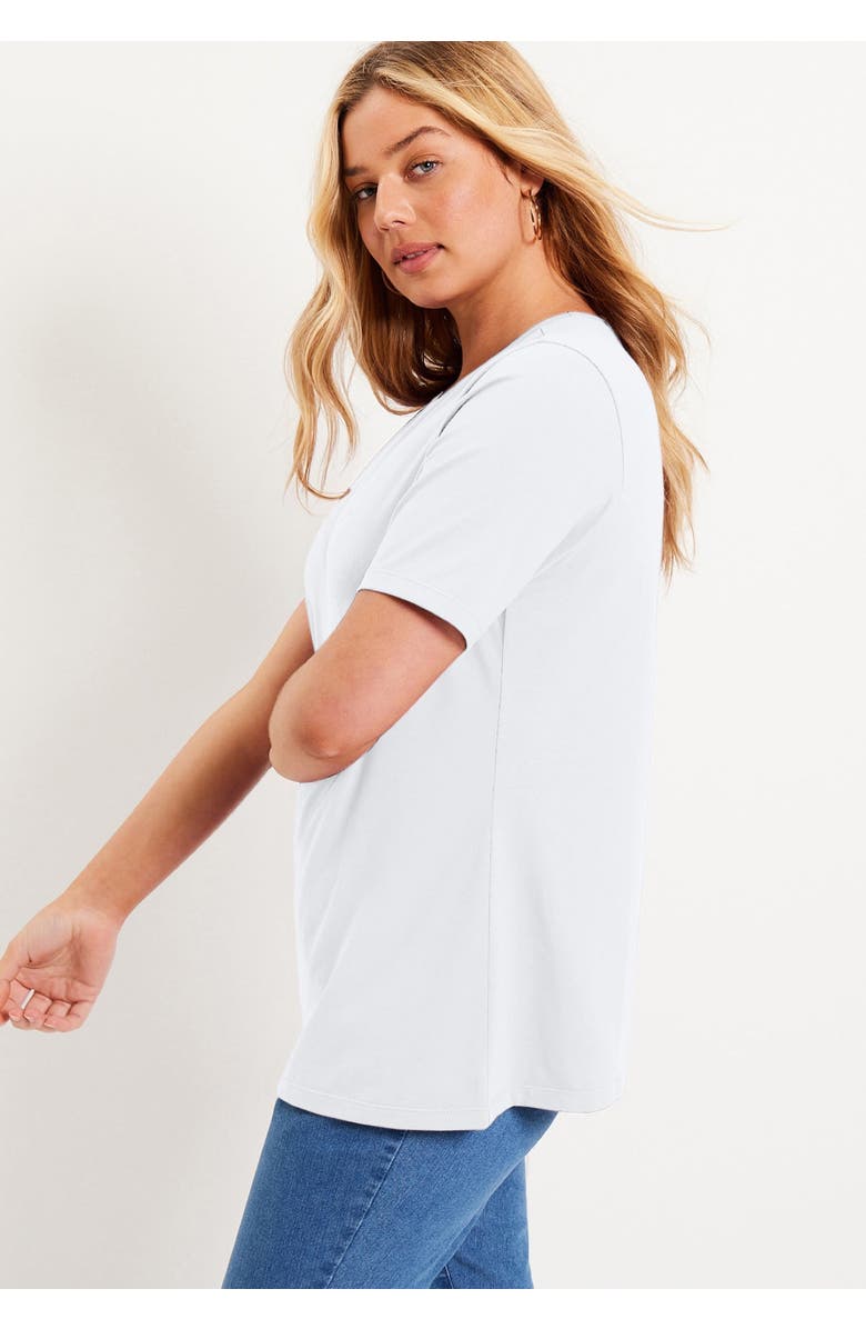 June + Vie Short-Sleeve Crewneck One + Only Tee, Alternate, color, Black