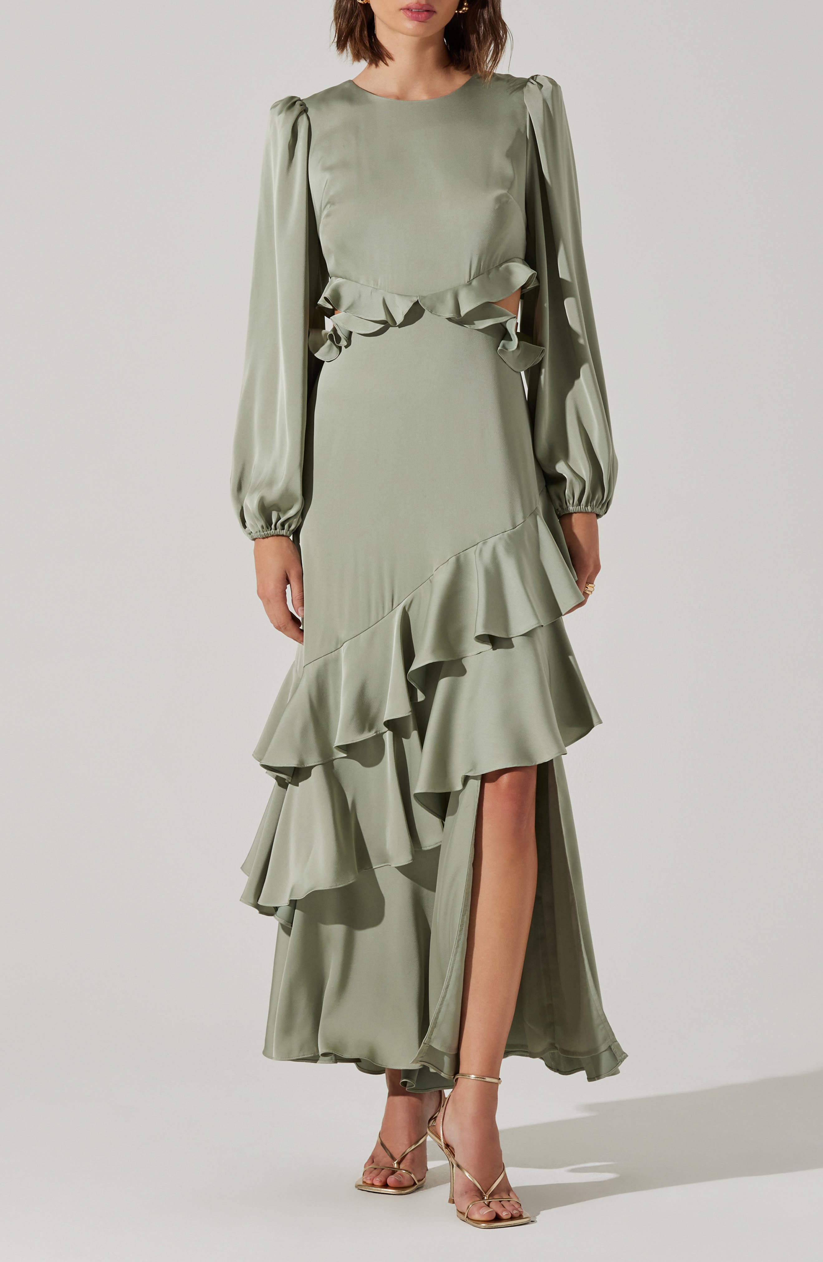 ASTR the Label Biella Long Sleeve Ruffle Maxi Dress