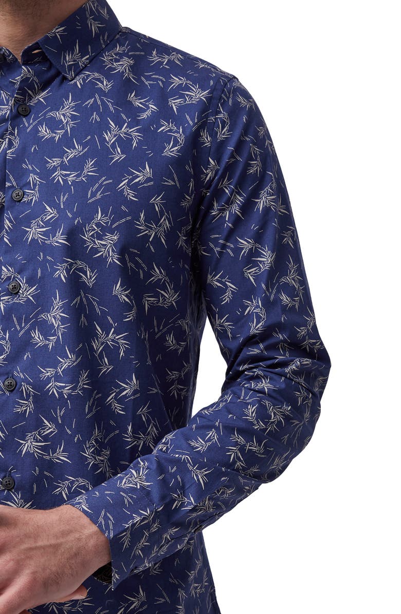 French Connection Marne Slim Fit Stretch Print Button-Up Shirt, Alternate, color, 