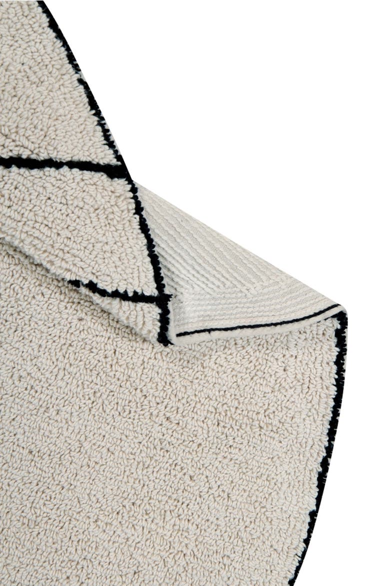 Washable Rug Trace Beige, Alternate, color, Natural, Black