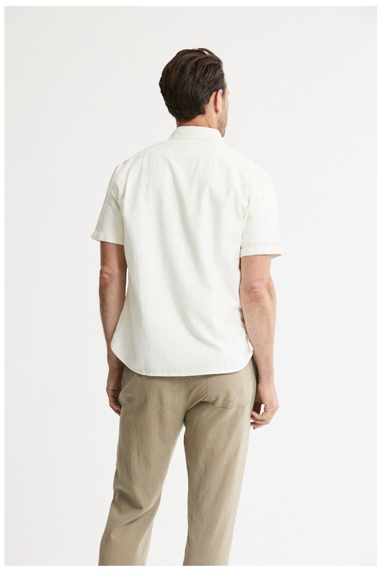 Linen Blend Short Sleeve Shirt, Alternate, color, White
