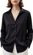 Solomon & Sage Women's Button Down Satin Silk Shirt