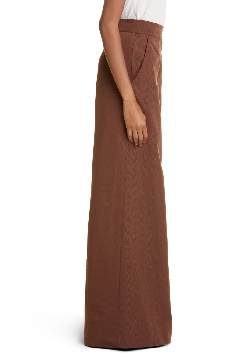 Oak Wide Leg Moiré Taffeta Pants, Alternate, color, CHOCOLATE