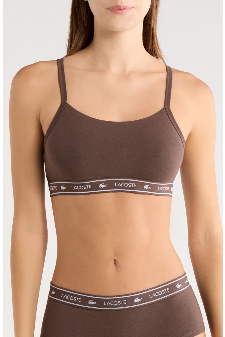Stretch Cotton Bralette, Main, color, GRUME