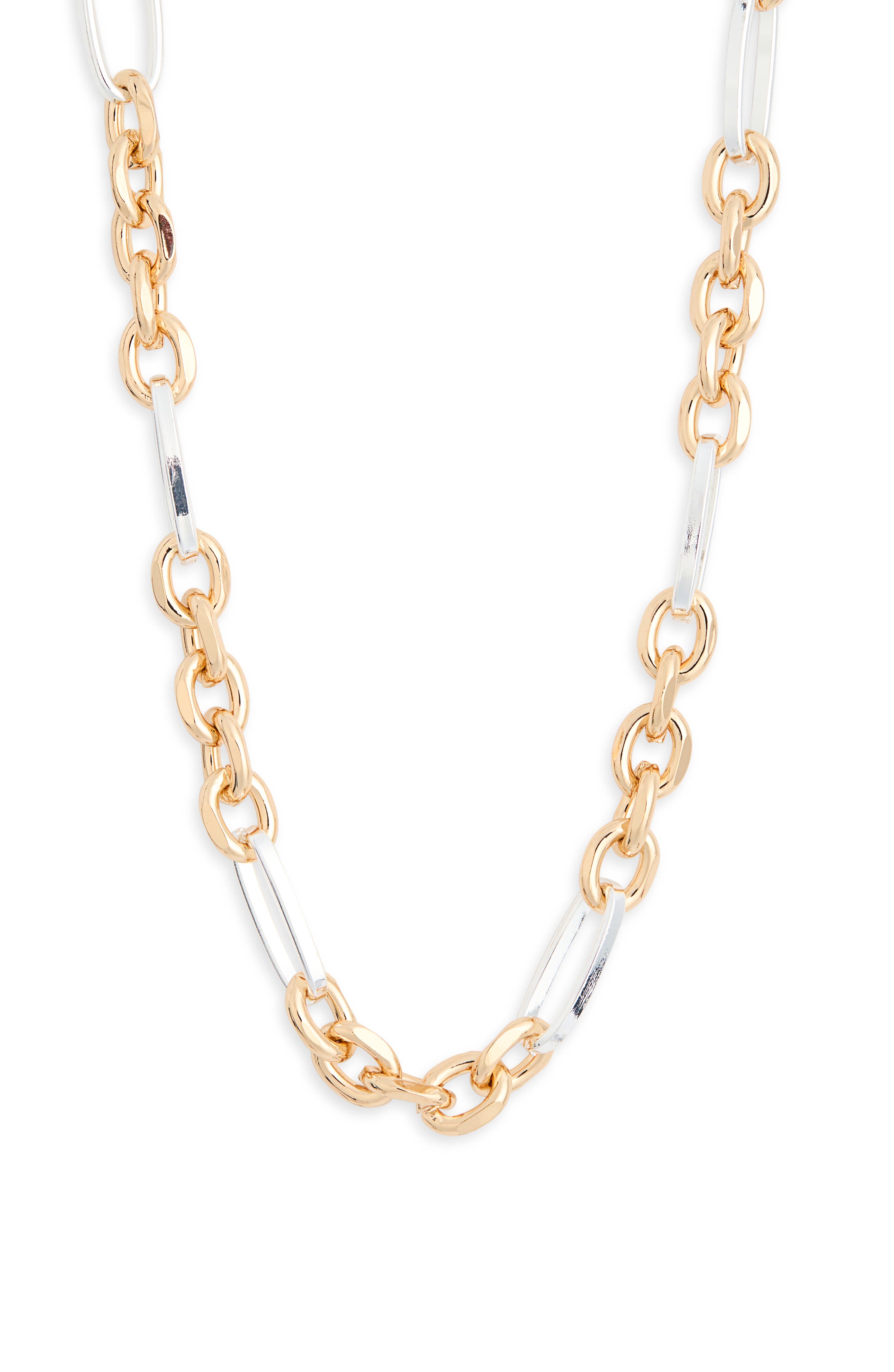 Two Tone Link Chain Necklace