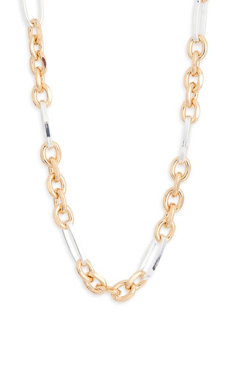 Two Tone Link Chain Necklace
