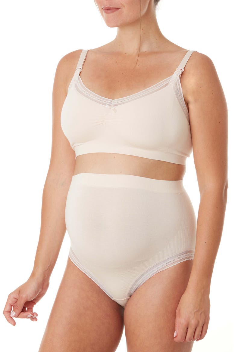 Milk Seamless High Waist Maternity Briefs, Alternate, color, BLUSH
