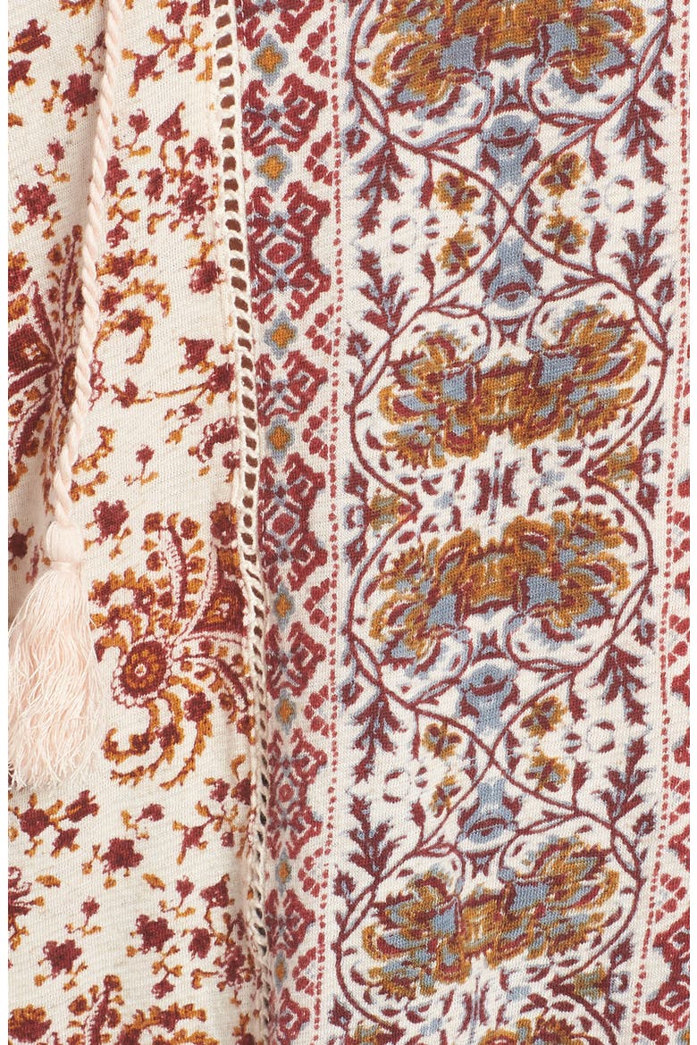 Beaded Mixed Print Top, Alternate, color, NATURAL MULTI