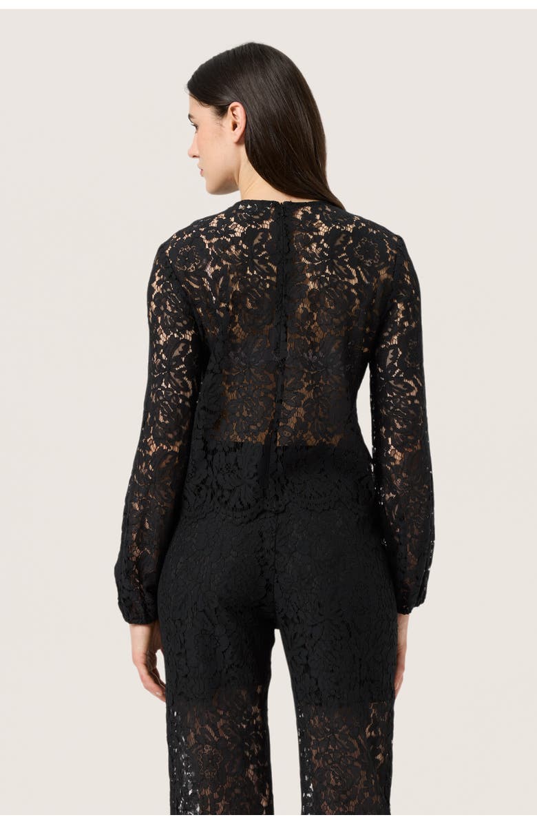 Soaked in Luxury SLHanni Round Neck Lace Blouse, Alternate, color, Black