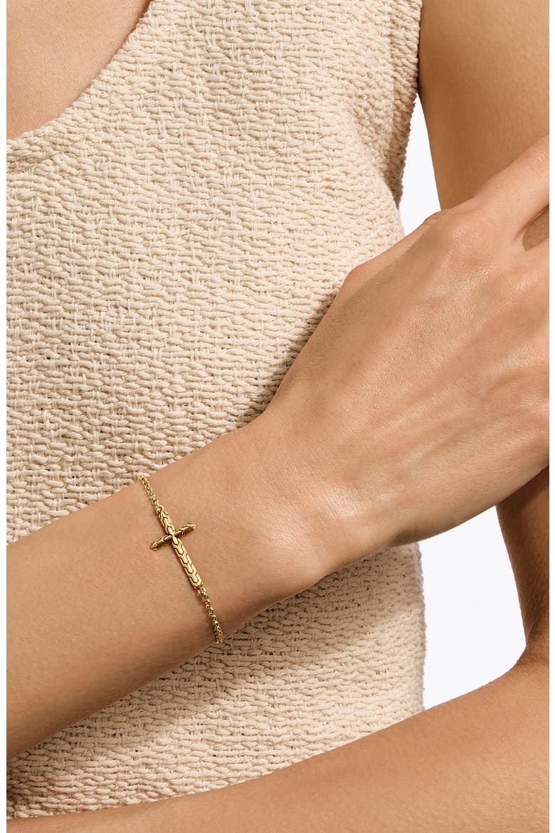 JH Essential Cross Bracelet, Alternate, color, GOLD