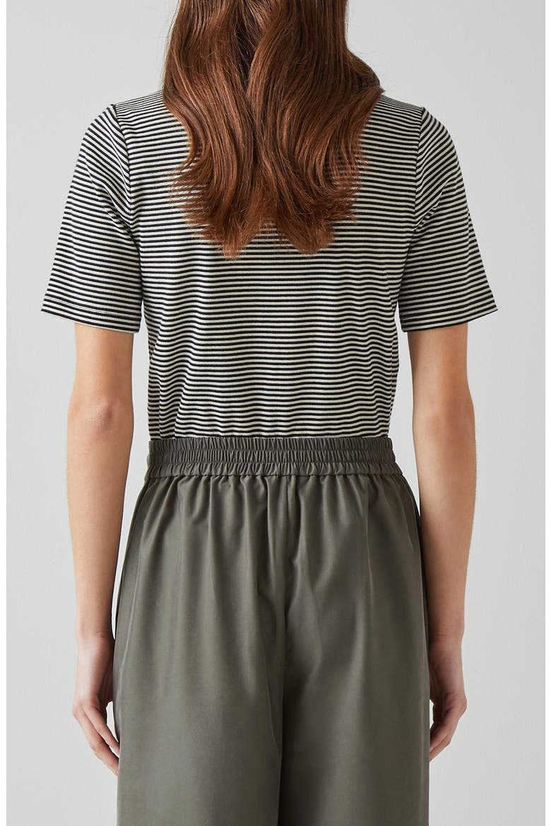 Charlie Stripe Pocket Rib Top, Alternate, color, BLACK