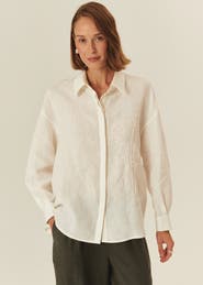 Exquise Emelia Embroidered Linen Shirt