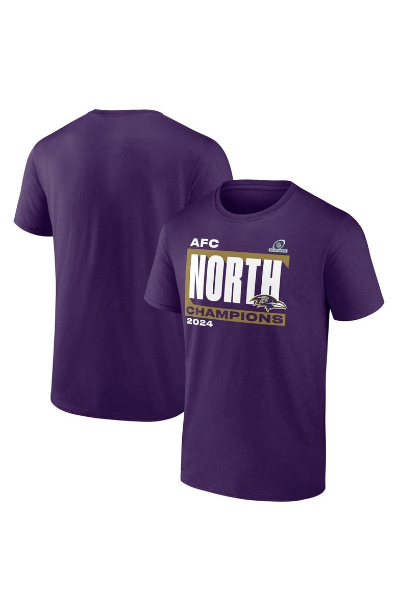 FANATICS Men's Fanatics  Purple Baltimore Ravens 2024 AFC North Division Champions Big & Tall Conquer T-Shirt, Alternate, color, 